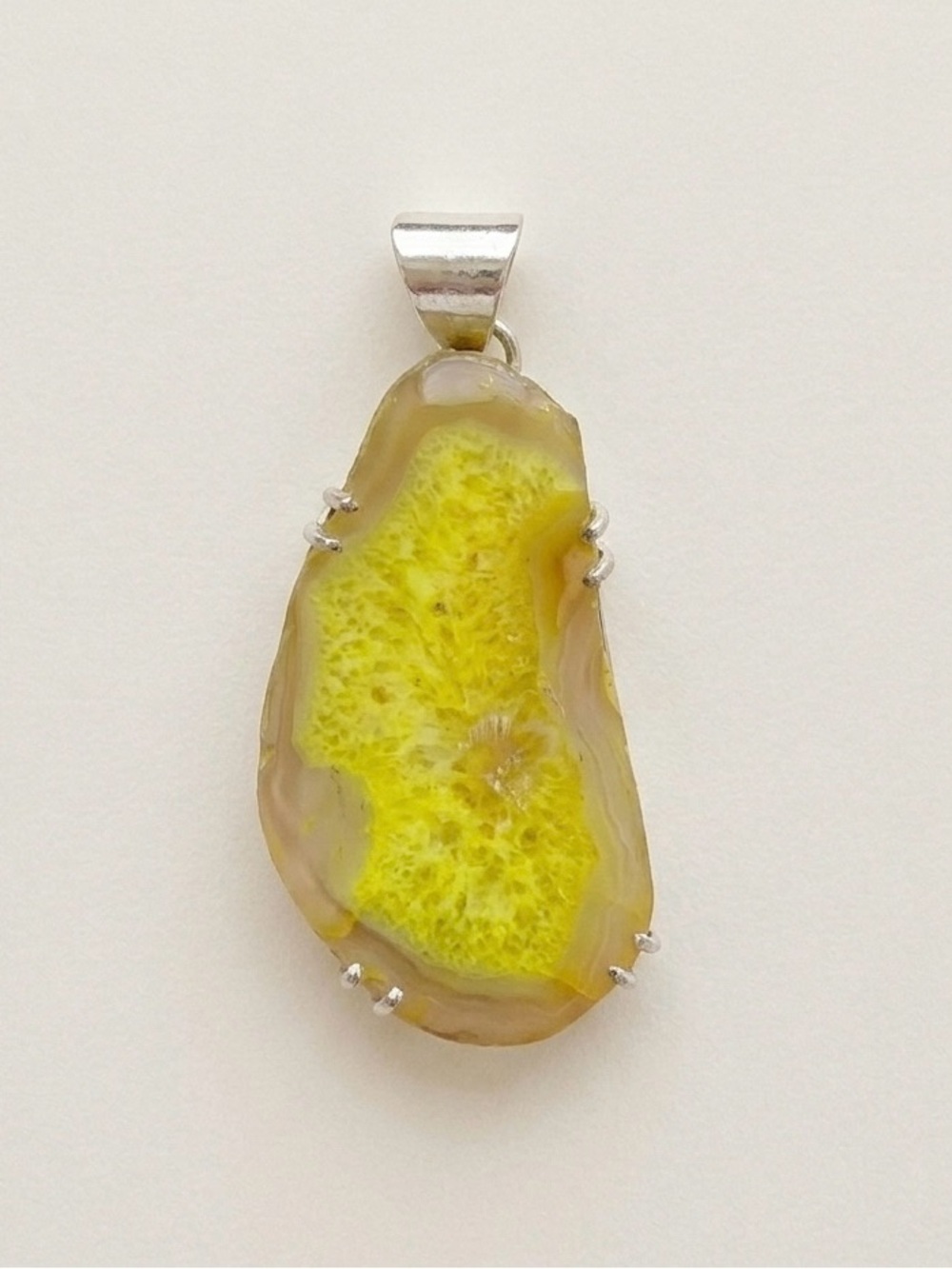 Yellow Agate Slice Pendant